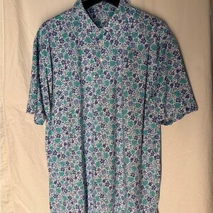 Floral Blue and Green Men's Shirt